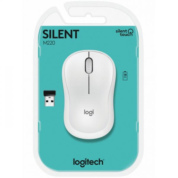 Mouse Logitech M220 Silent Inalambrico Blanco
