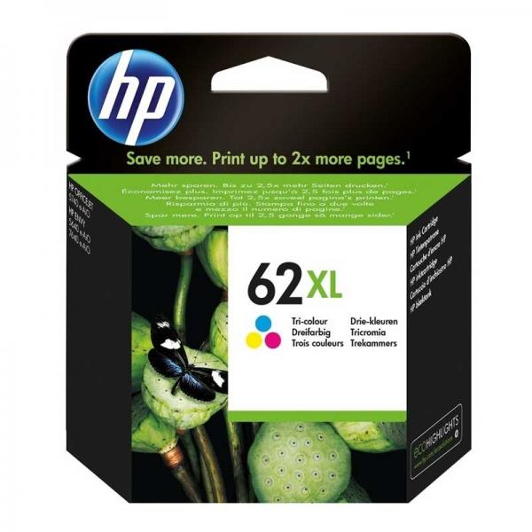 Cartucho de Tinta HP 62XL Tricolor Original Alto Rendimiento